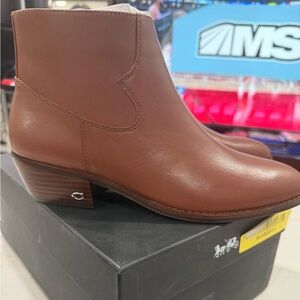 Coach Dannie Brown Leather Ankle Booties Size 7.5 Women